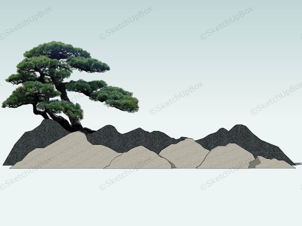 Japanese Rock Garden Idea sketchup model preview - SketchupBox