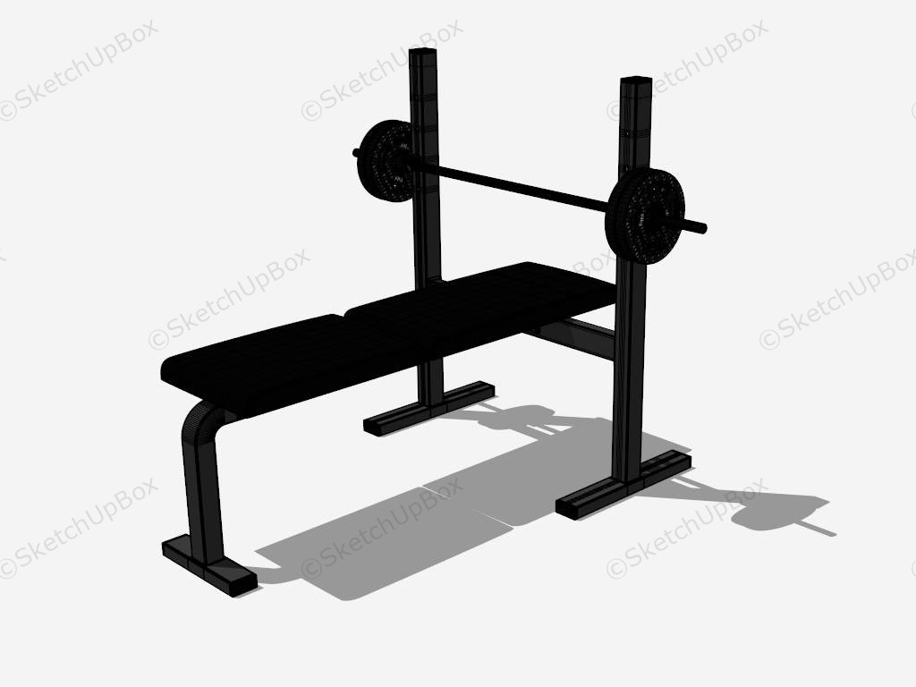 Weight Bench With Weights sketchup model preview - SketchupBox