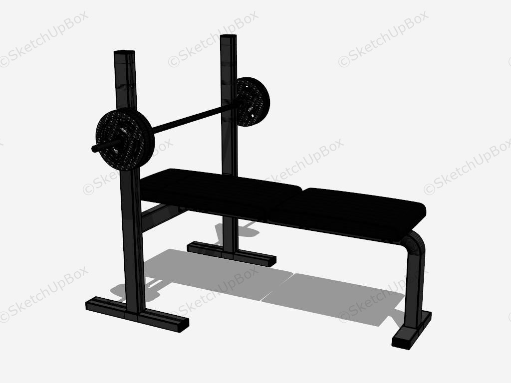 Weight Bench With Weights sketchup model preview - SketchupBox