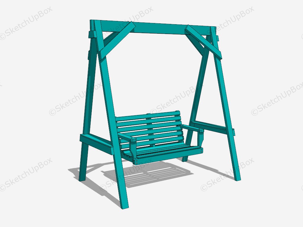 Blue Porch Swing SketchUp 3D Model .skp File Download - SketchupBox