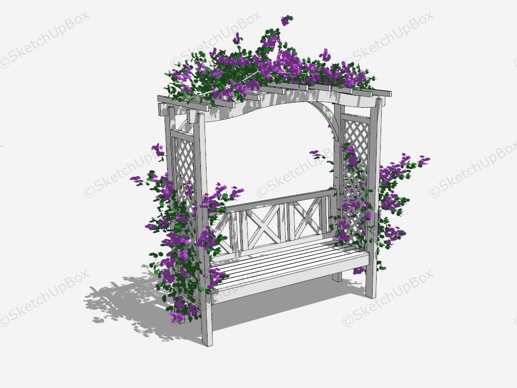 Garden Arbor Bench Design Ideas sketchup model preview - SketchupBox