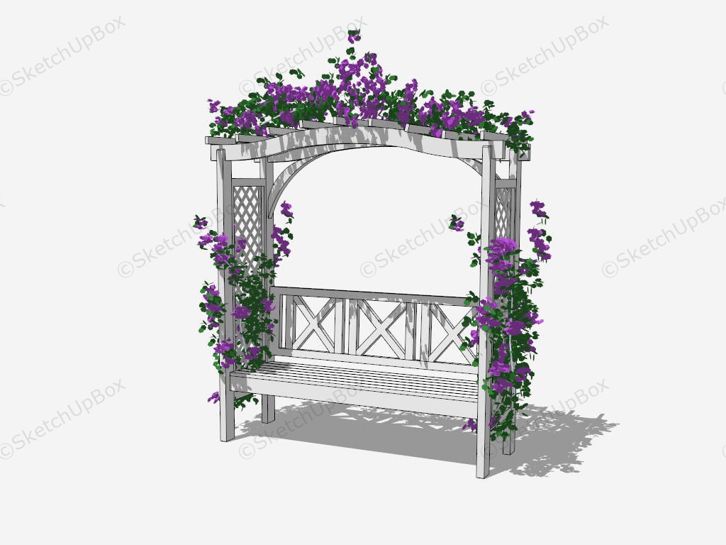 Garden Arbor Bench Design Ideas sketchup model preview - SketchupBox