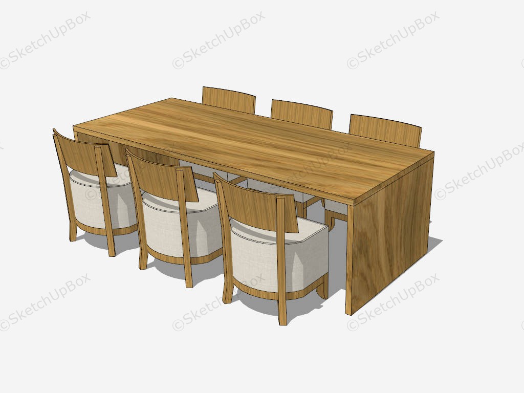 7 Piece Dining Room Set sketchup model preview - SketchupBox