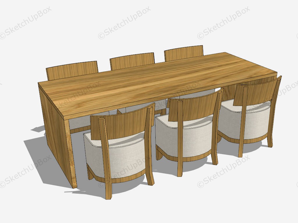 7 Piece Dining Room Set sketchup model preview - SketchupBox