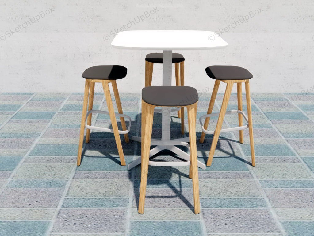 Small Dining Table For 4 sketchup model preview - SketchupBox