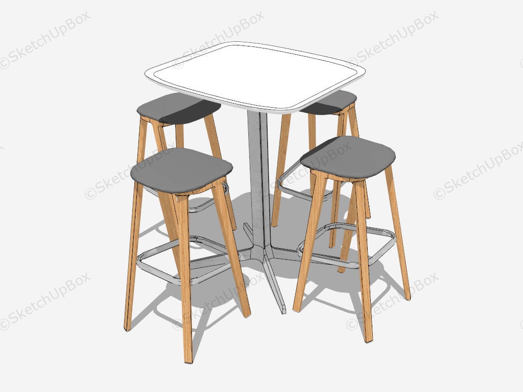 Small Dining Table For 4 sketchup model preview - SketchupBox