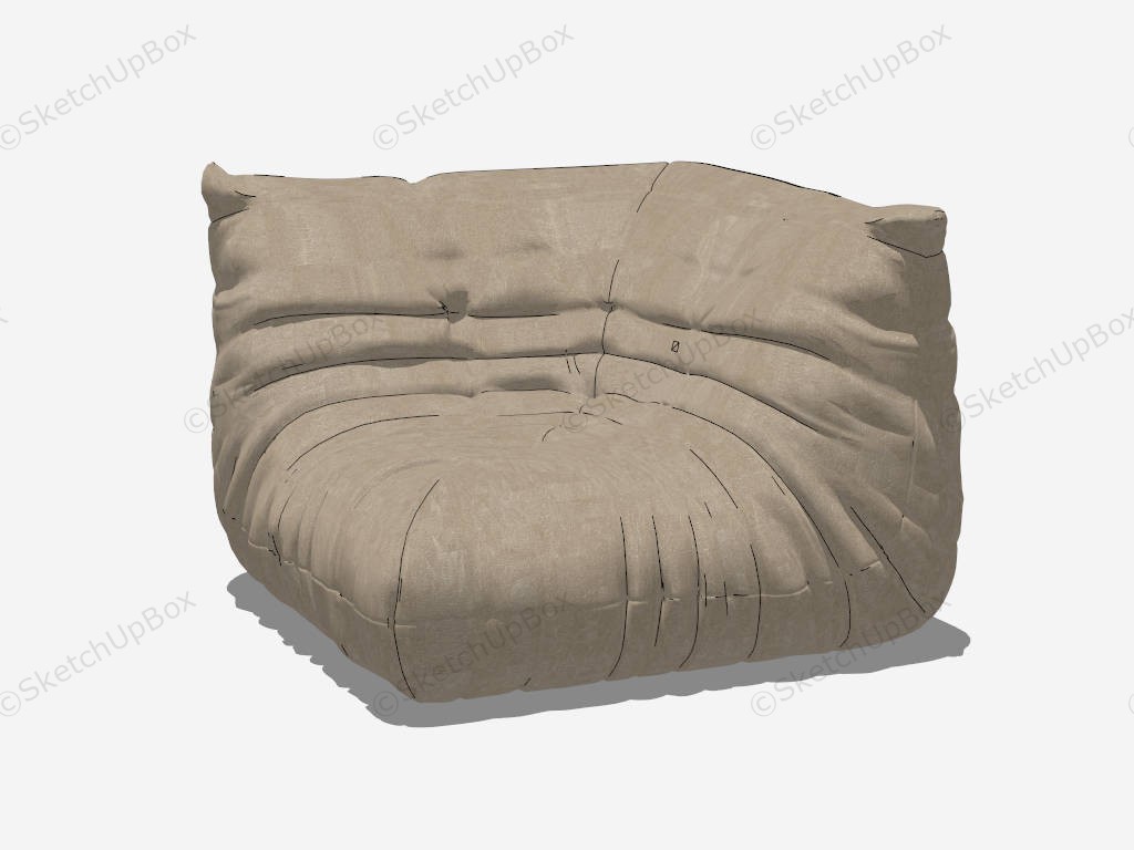 Corner Bean Bag Couch sketchup model preview - SketchupBox