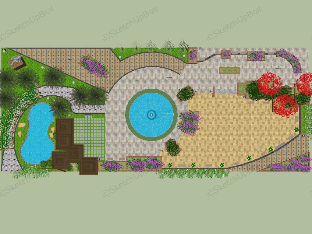 Street Garden Park Idea sketchup model preview - SketchupBox