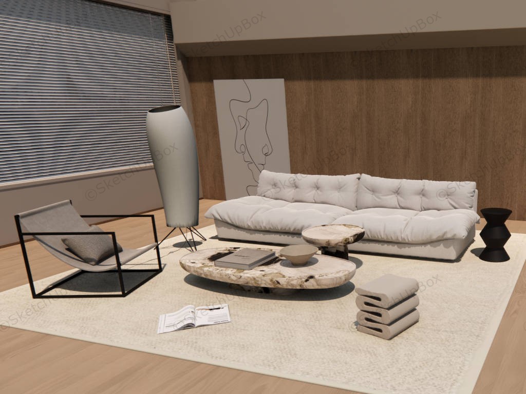 Japanese Living Room Decor Ideas sketchup model preview - SketchupBox