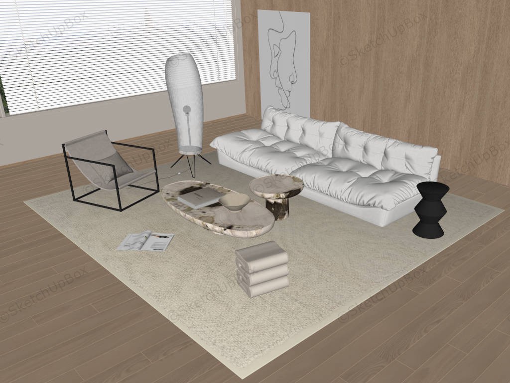 Japanese Living Room Decor Ideas sketchup model preview - SketchupBox