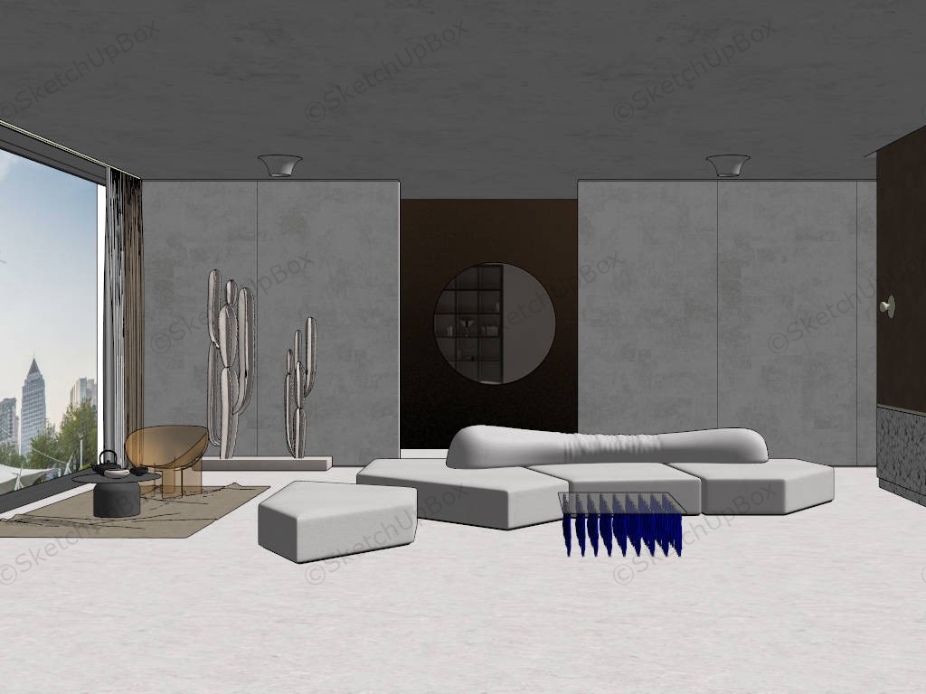 Postmodern Living Room Idea sketchup model preview - SketchupBox