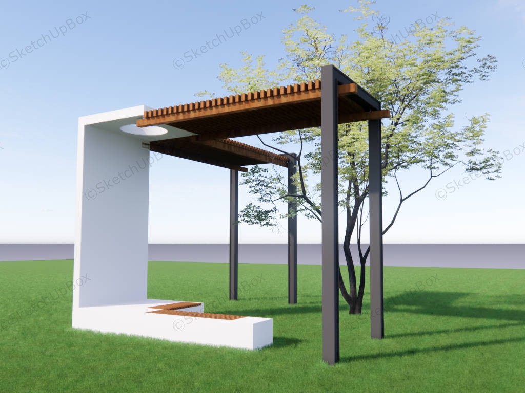 L Shaped Pergola Idea sketchup model preview - SketchupBox