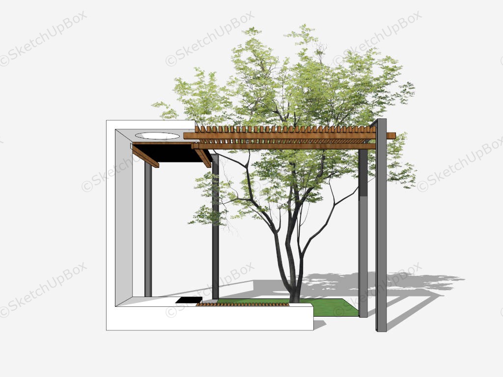 L Shaped Pergola Idea sketchup model preview - SketchupBox