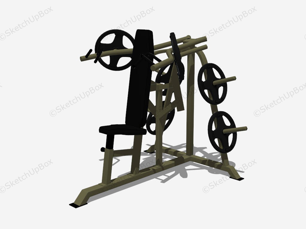 Seated Shoulder Press Machine sketchup model preview - SketchupBox