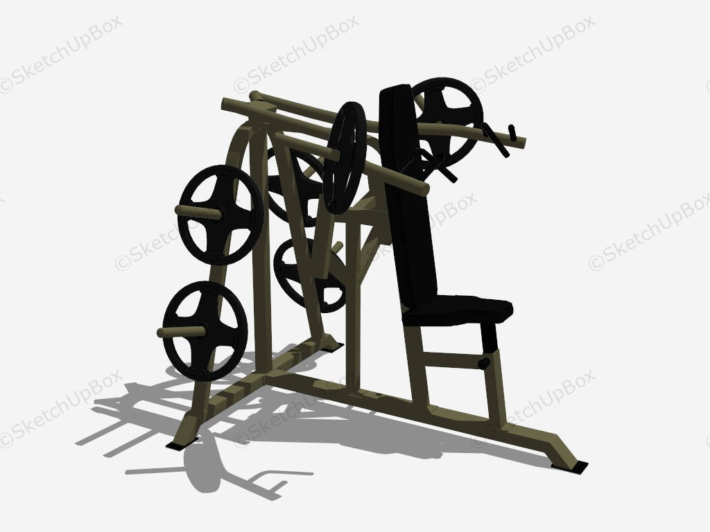 Seated Shoulder Press Machine sketchup model preview - SketchupBox