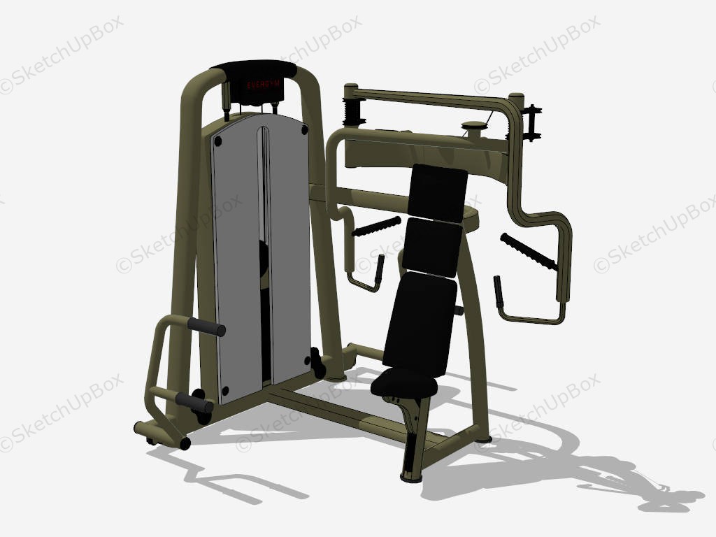 Seated Chest Press Cable Machine sketchup model preview - SketchupBox