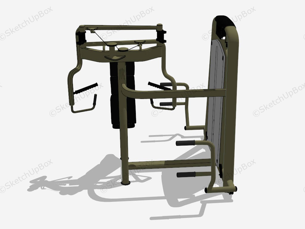 Seated Chest Press Cable Machine sketchup model preview - SketchupBox