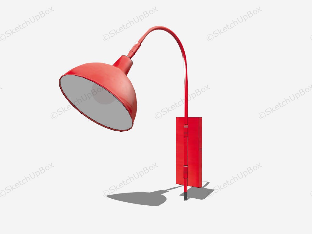 Red Gooseneck Sconce Light sketchup model preview - SketchupBox