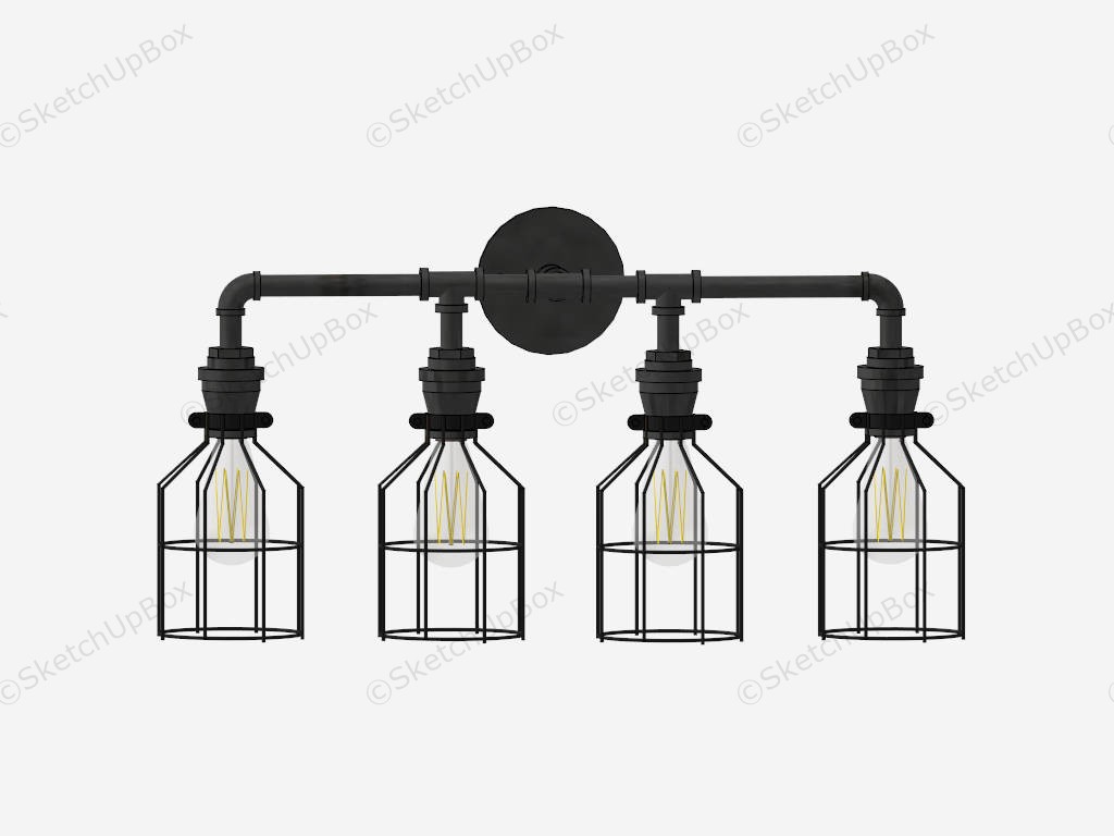 Industrial Pipe Wall Sconce sketchup model preview - SketchupBox