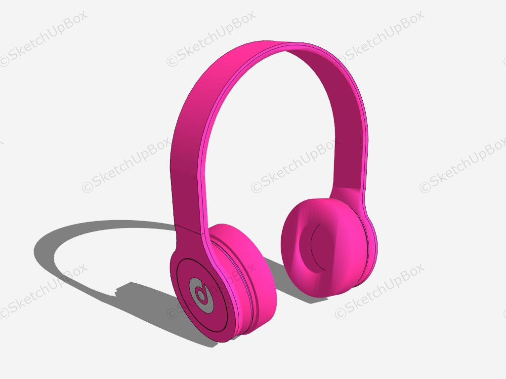 Pink Headphone sketchup model preview - SketchupBox