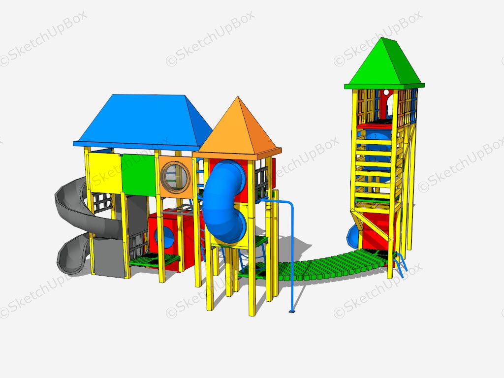 Outdoor Playhouse With Climber sketchup model preview - SketchupBox