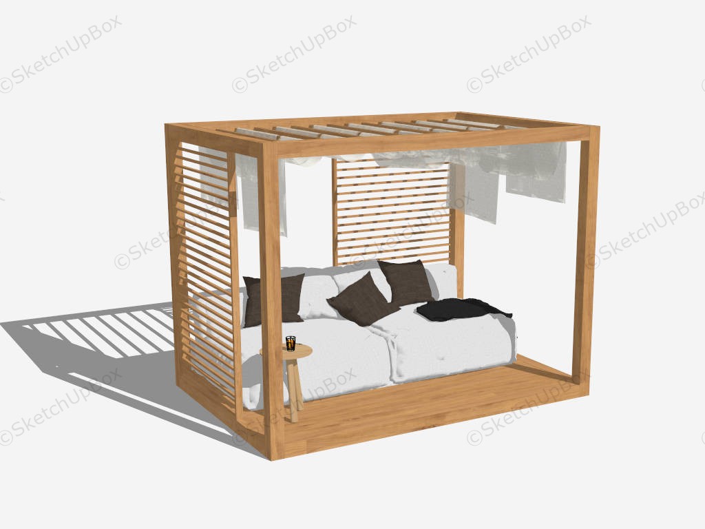 Outdoor Daybed With Canopy sketchup model preview - SketchupBox