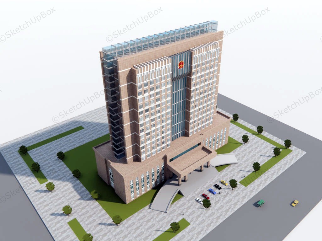 Modern Government Office Building sketchup model preview - SketchupBox