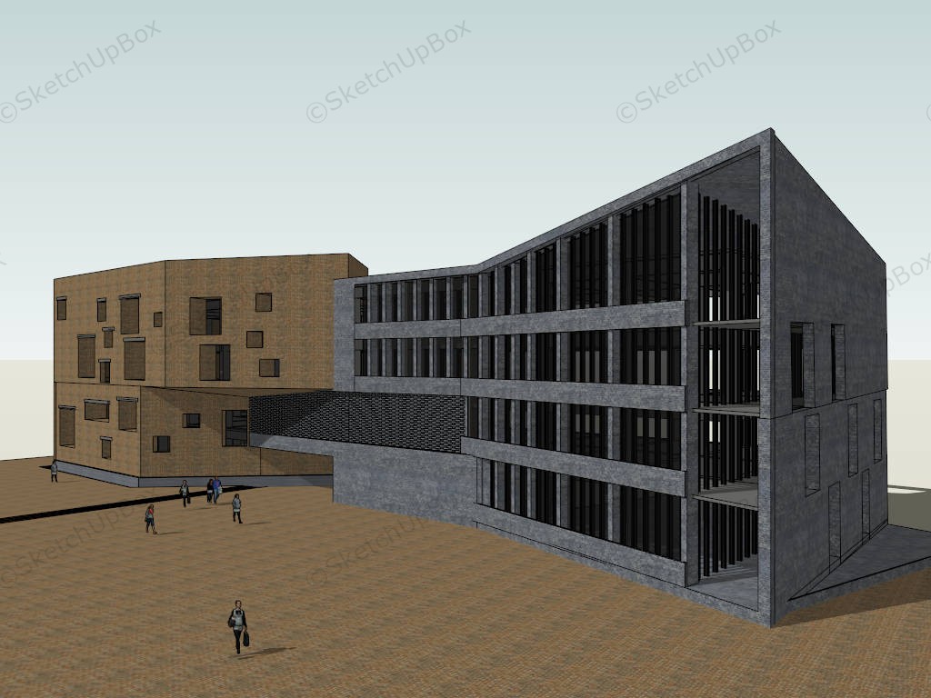 Modern Library Exterior Design sketchup model preview - SketchupBox