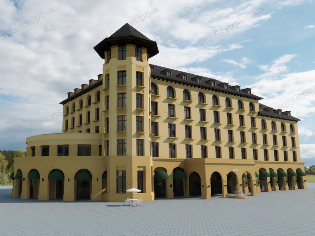 Hotel Architecture Design Concept sketchup model preview - SketchupBox