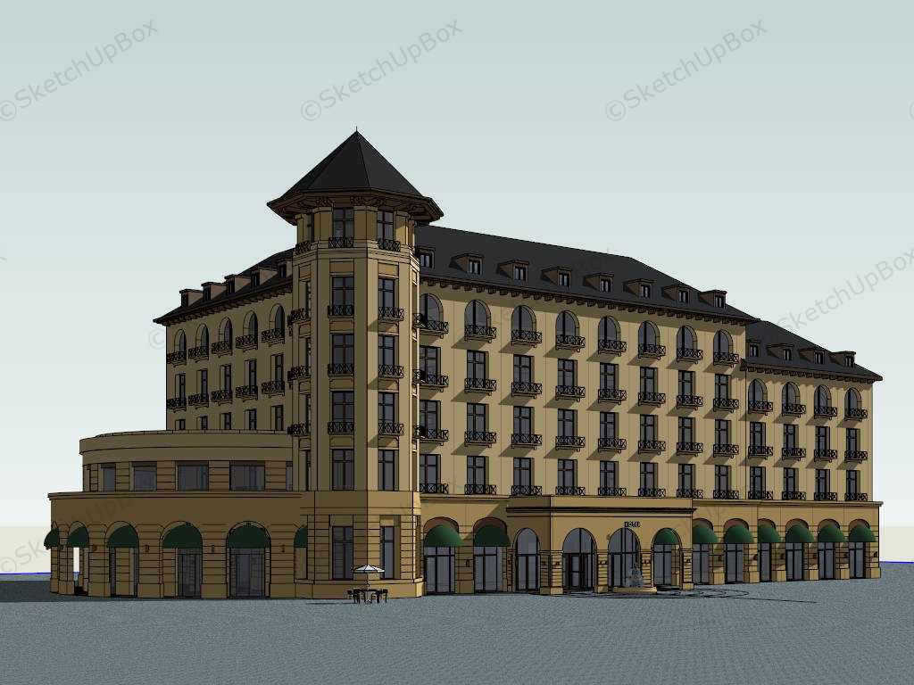 Hotel Architecture Design Concept sketchup model preview - SketchupBox