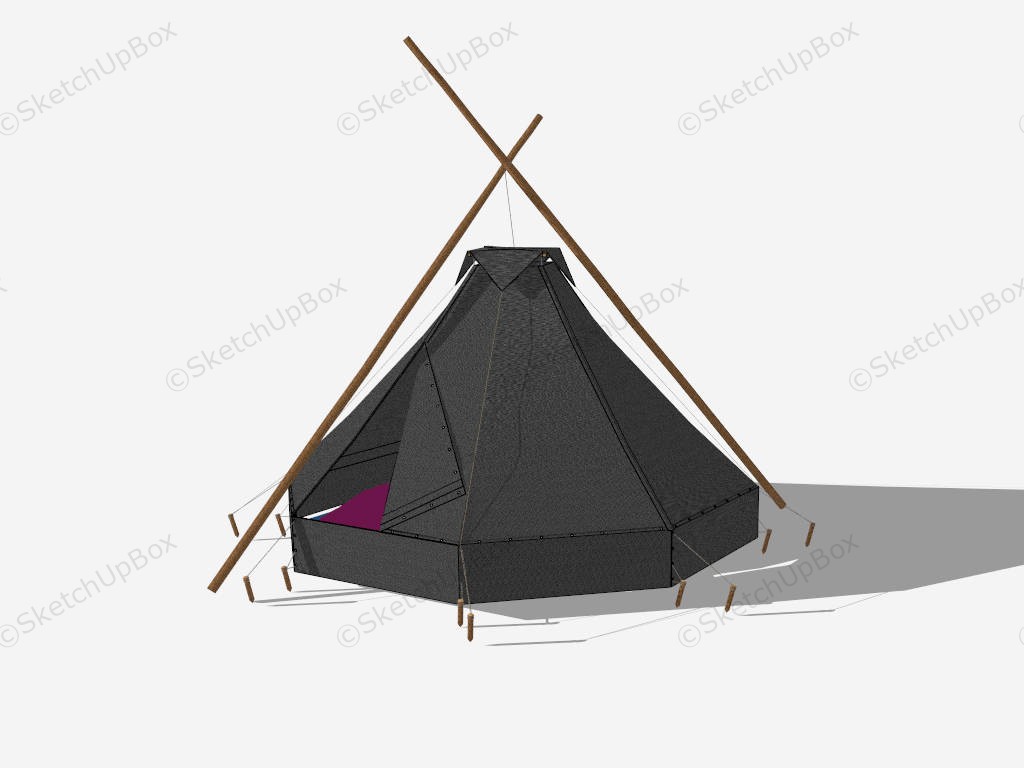 Black Camping Tent sketchup model preview - SketchupBox