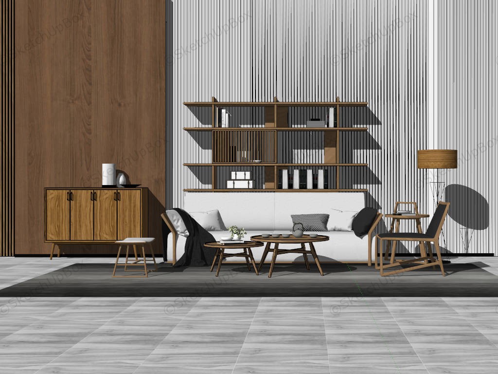 Rustic Living Room Furniture Sets sketchup model preview - SketchupBox