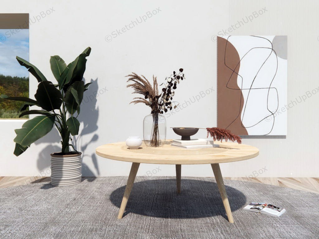 Round Coffee Table Living Room sketchup model preview - SketchupBox