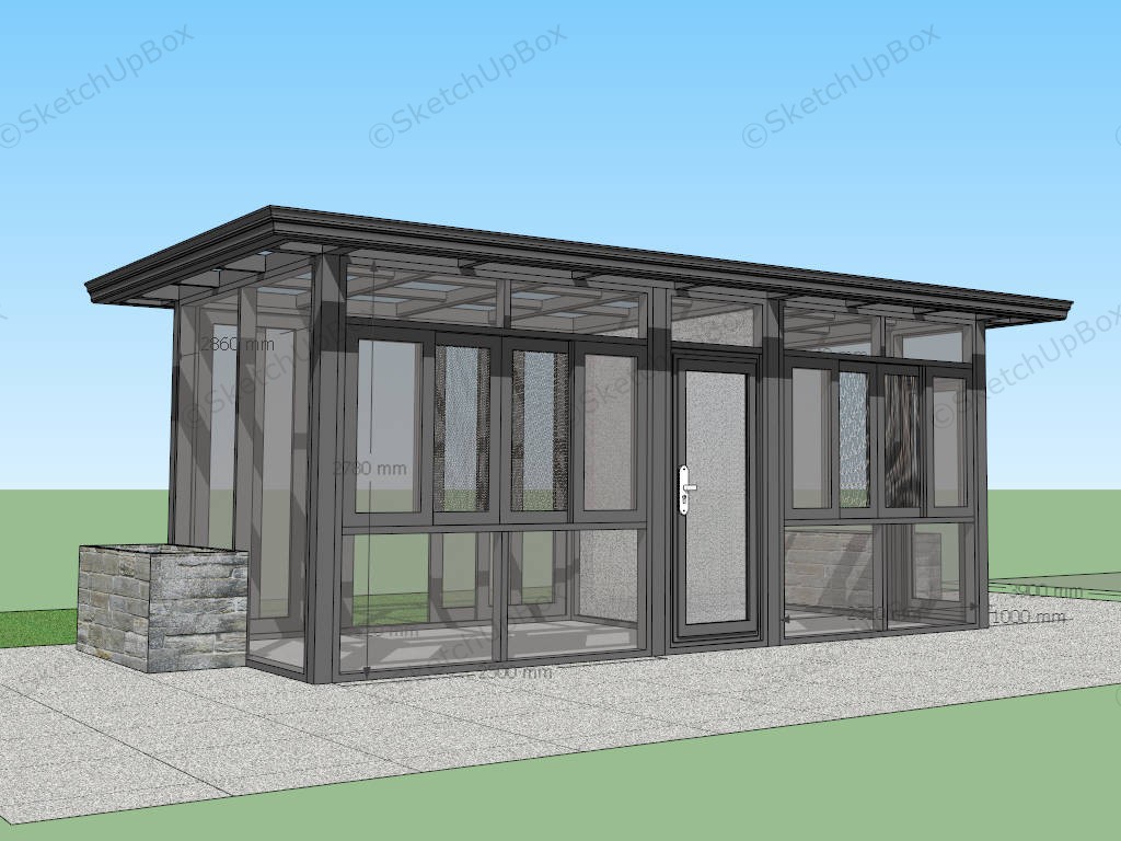 Garden Shed Greenhouse sketchup model preview - SketchupBox