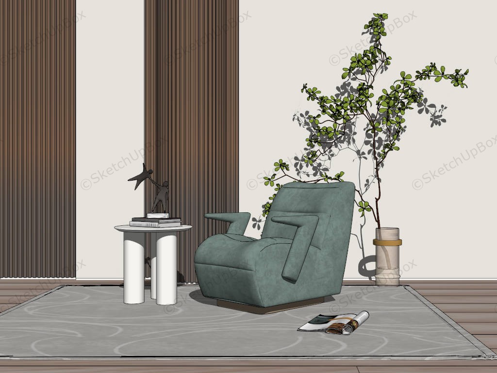 Accent Chair And Table Idea sketchup model preview - SketchupBox