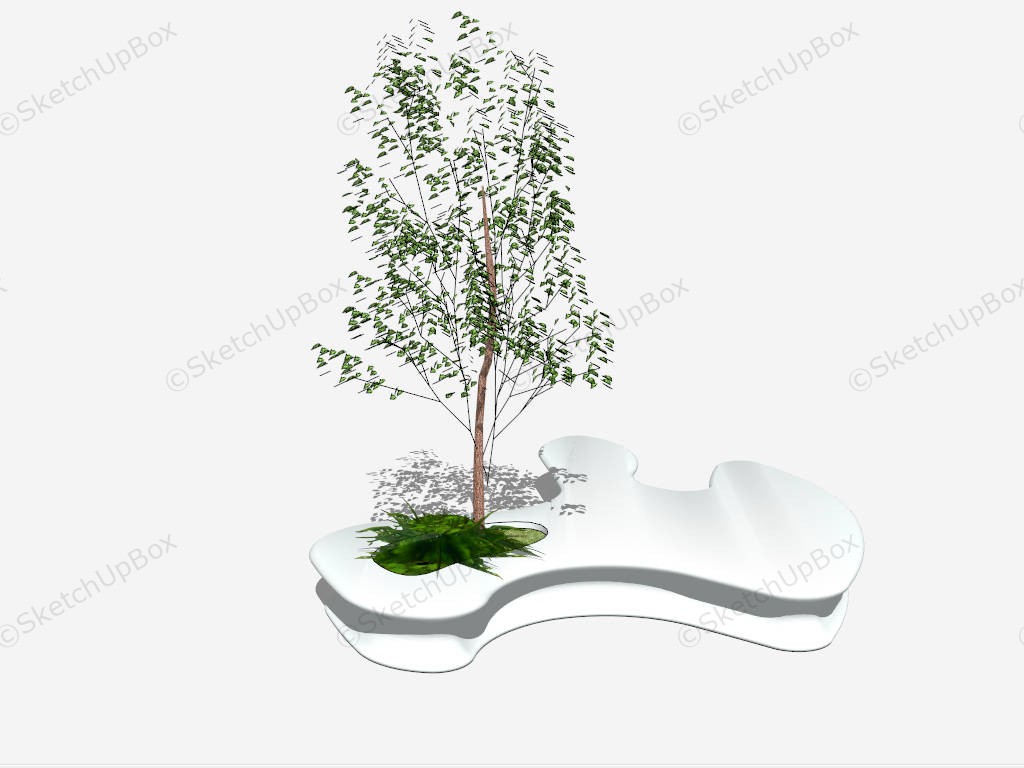 Tree Surround Seat Idea sketchup model preview - SketchupBox