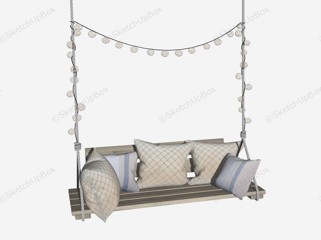 Porch Swing With Cushions sketchup model preview - SketchupBox