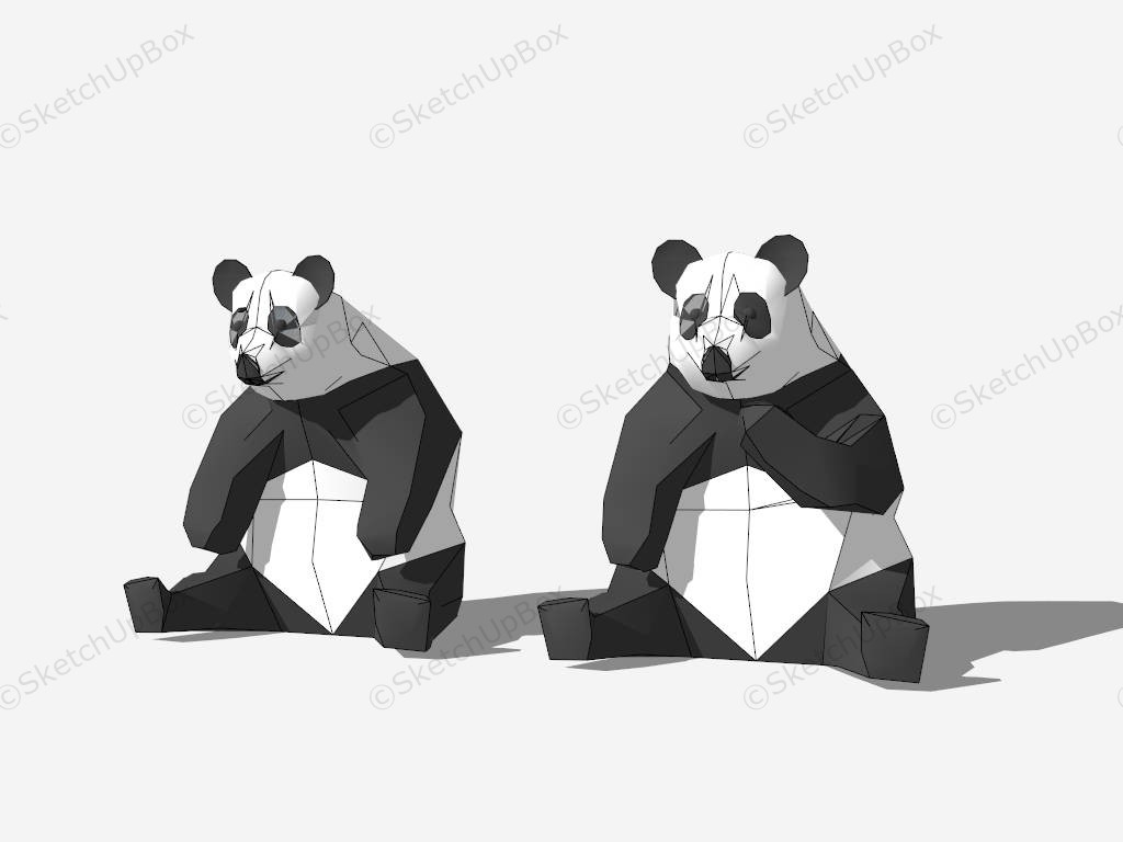 Sitting Panda Sculptures sketchup model preview - SketchupBox