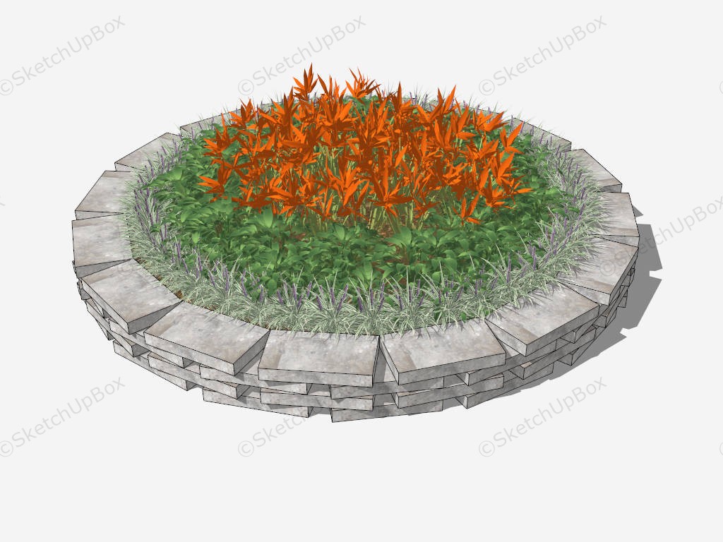 Round Raised Garden Bed Ideas sketchup model preview - SketchupBox