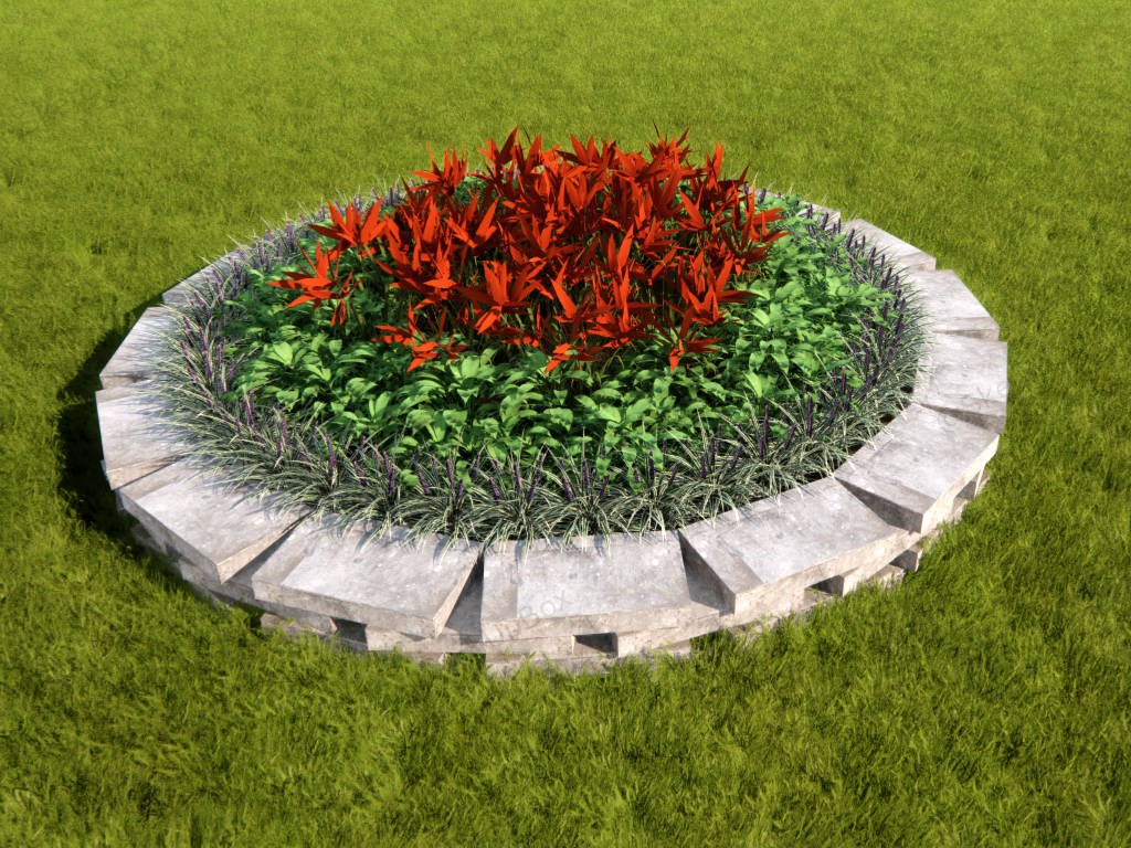 Round Raised Garden Bed Ideas sketchup model preview - SketchupBox
