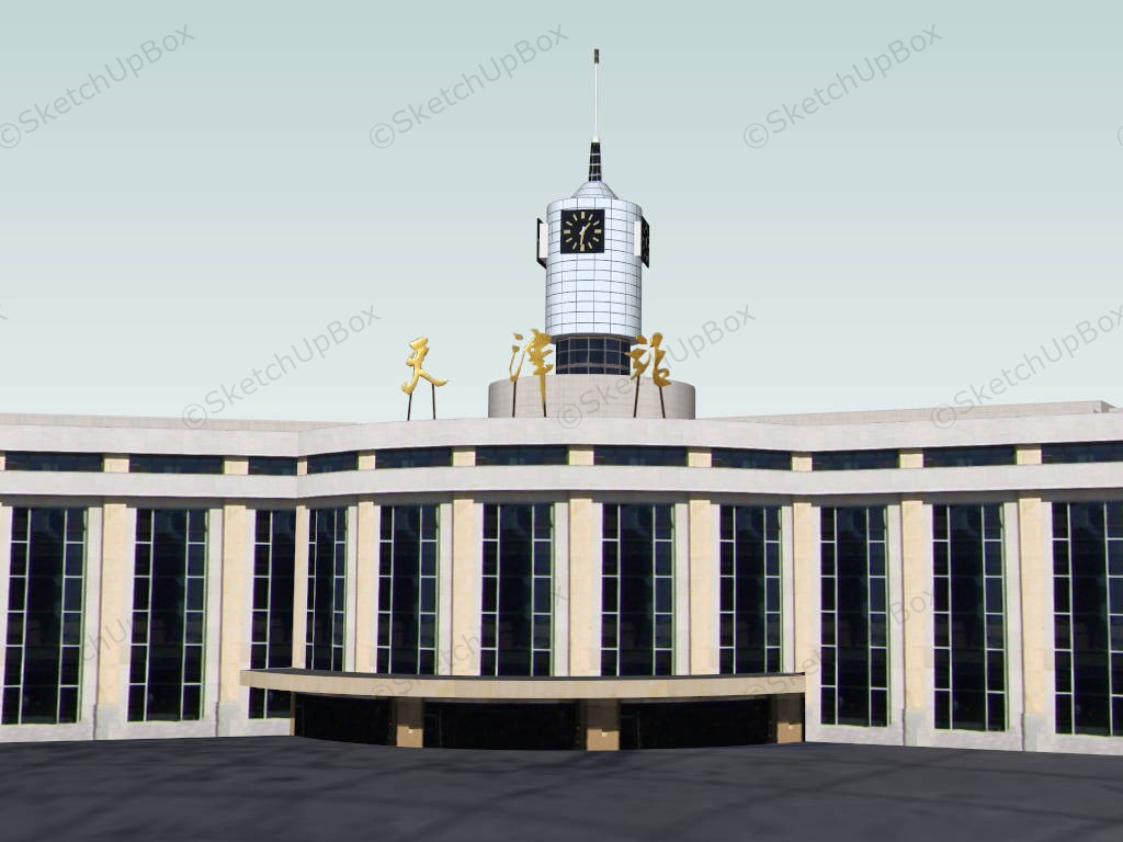 Tianjin Railway Station sketchup model preview - SketchupBox