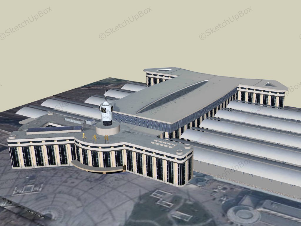 Tianjin Railway Station sketchup model preview - SketchupBox
