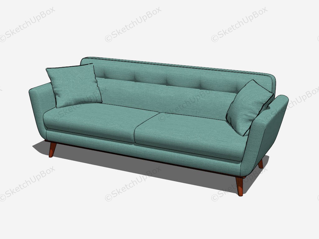 Turquoise Couch Sofa sketchup model preview - SketchupBox