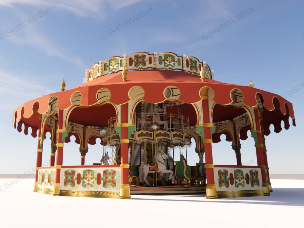 Amusement Park Carousel sketchup model preview - SketchupBox