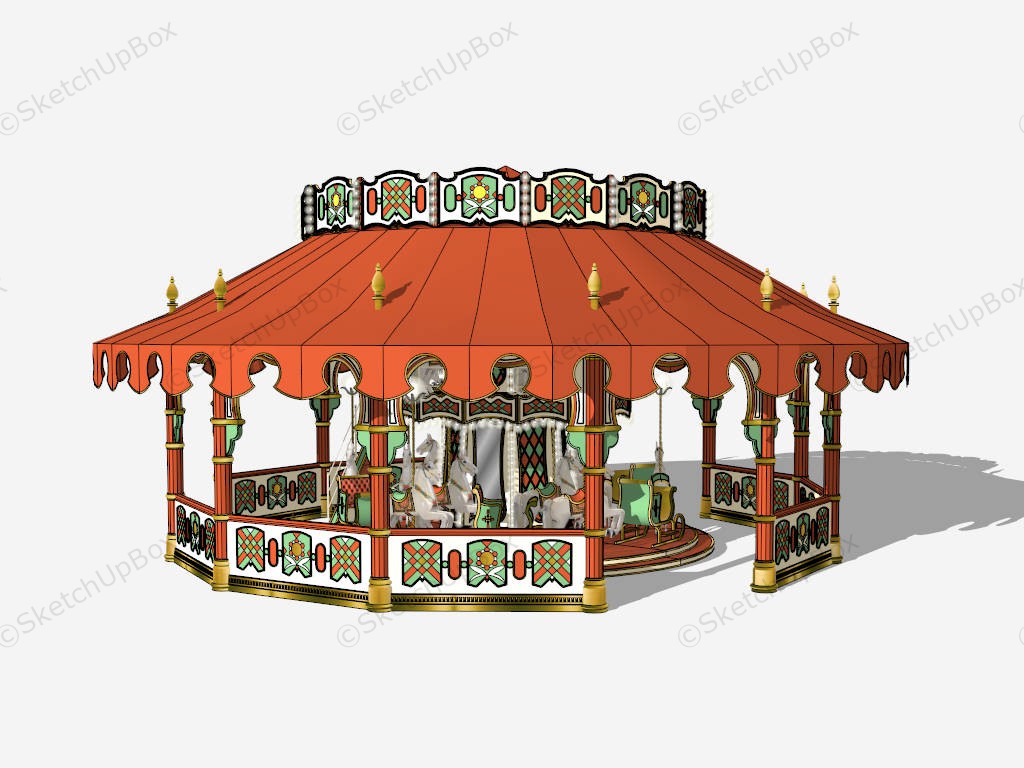 Amusement Park Carousel sketchup model preview - SketchupBox