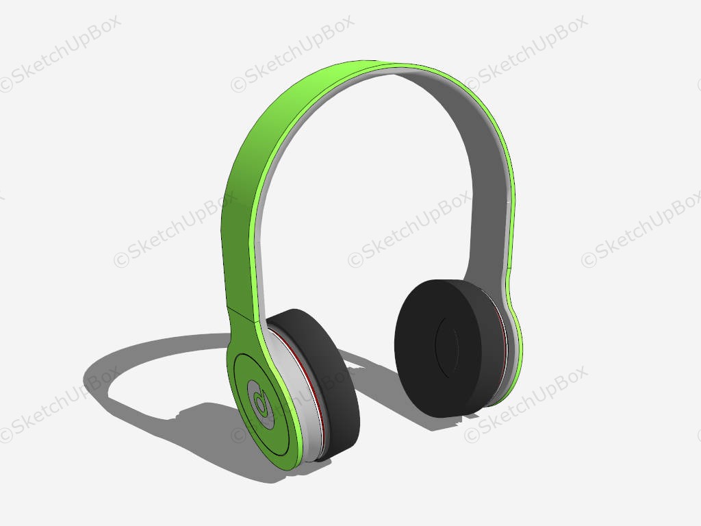 Green Wireless Headphones sketchup model preview - SketchupBox