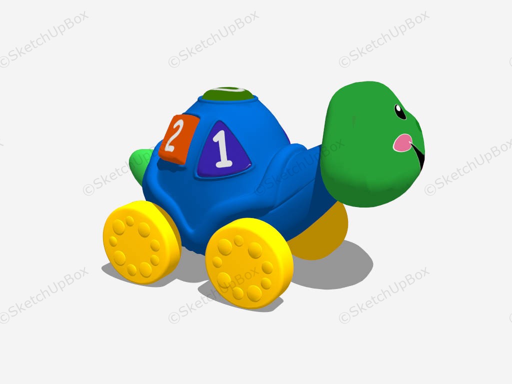 Cartoon Turtle Push Toy sketchup model preview - SketchupBox