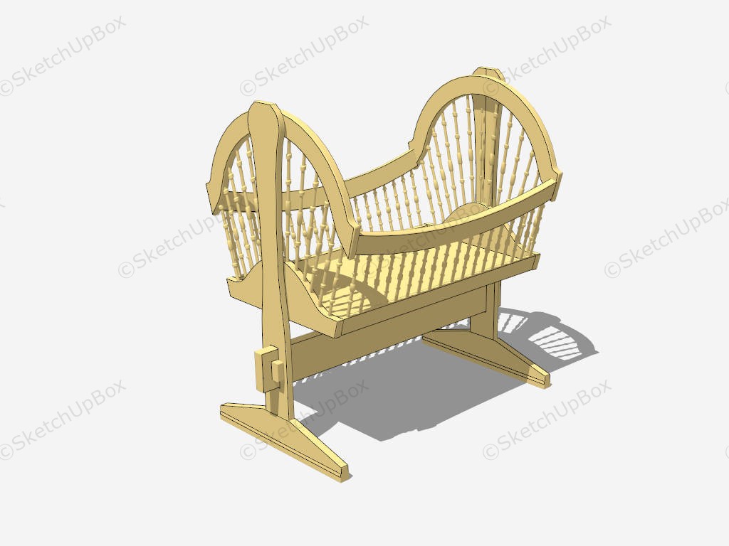 Windsor Baby Cradle sketchup model preview - SketchupBox