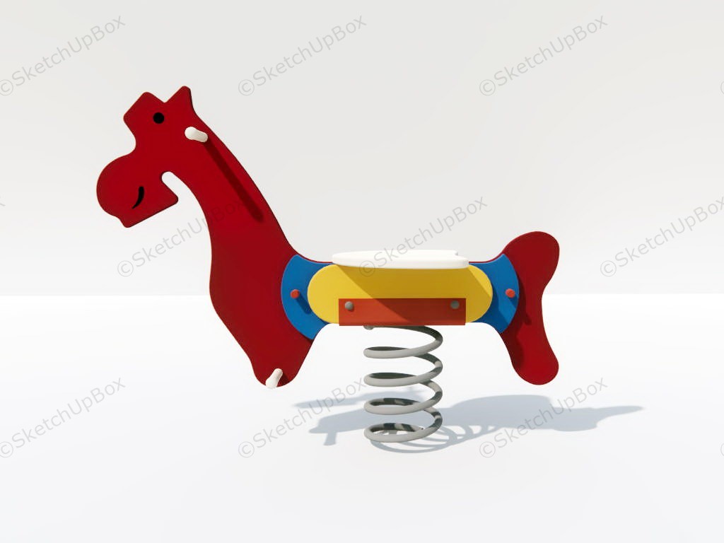 Red Rider Spring Horse sketchup model preview - SketchupBox