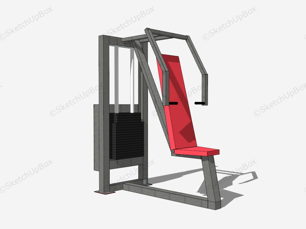 Seated Chest Press Machine sketchup model preview - SketchupBox